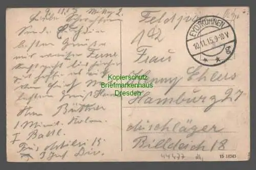 44477 AK Insterburg Ostpreußen 1915 Hindenburgstraße