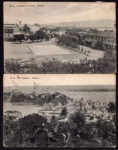 44869 2 AK Jamaica Port Antonio 1920 Garrison Pt. Royal 1912