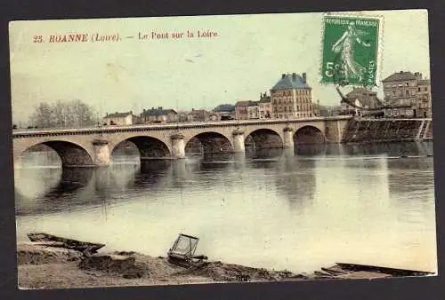 46796 AK Roanne ca. 1925 Le pont sur la Loire Brücke