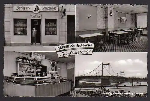 48502 AK Duisburg Ruhrort Schultheiss Restaurant Onkel Willi Rheinbrücke Homberg