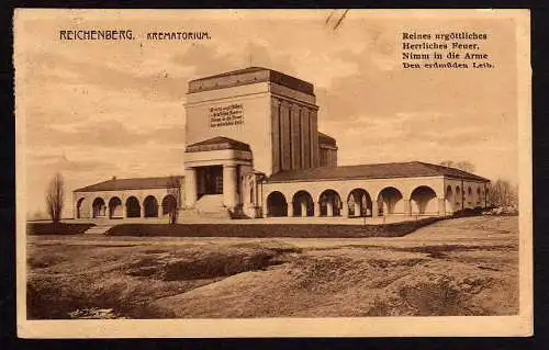 50079 AK Reichenberg Liberec Krematorium 1924