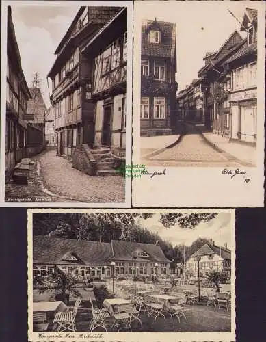53804 3 AK Wernigerode Am Klint Restaurant Storchmühle Fotokarte Alte Gasse 1930