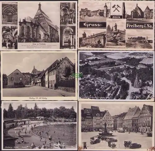 53709 10 AK Freiberg um 1930 - 1964 Markt Weinstuben Dom Johannisbad