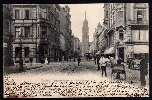 53852 AK Krefeld Crefeld 1903 Rheinstr. Dionysuskirche