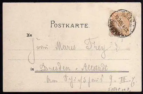 53868 AK Dresden Stadtpost Hansa 10.3.1900 A. Sockl