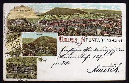53951 AK Neustadt Haardt Realschule Schönthal 1897, gelaufen