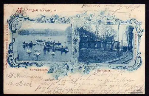 54896 AK Mühlhausen Thür Schwanenteich Restaurant 1899 Restauration Gasthof