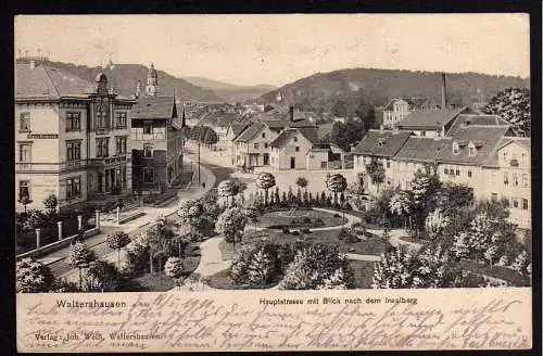 54638 AK Waltershausen Hauptstrasse mit Blick nach dem Inselberg 1911