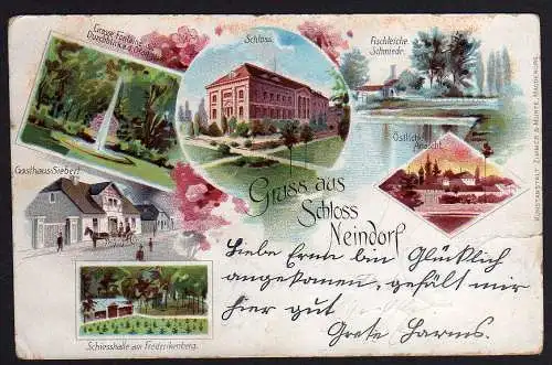 54868 AK Schloss Neindorf Gasthaus Siebert 1898 Restaurant Restauration Gasthof
