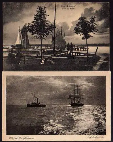 54084 AK Ostseebad Berg Dievenow Abend am Bodden Auf hoher See Schiff Dampfer