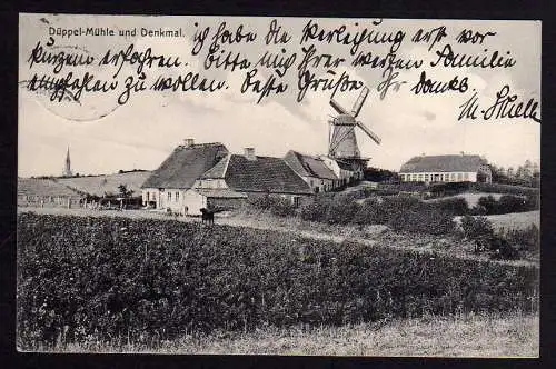 54692 AK Düppel Mühle Denkmal Windmühle Mole 1908