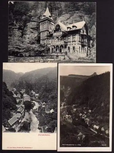 54653 3 AK Hrensko Herrnskretschen um 1905 Hotel Schweizerhaus Restaurant Cafe