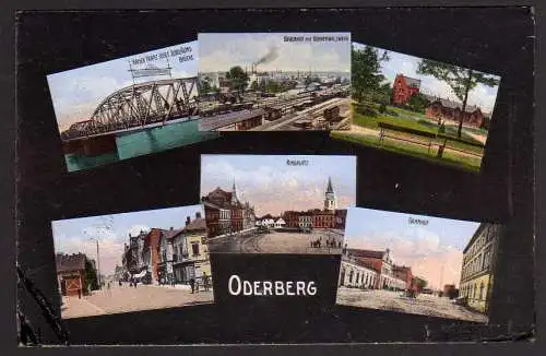 55004 AK Oderberg Bahnhof Rohrwalzwerk Ringplatz Kohlfurt 1917 Feldpost