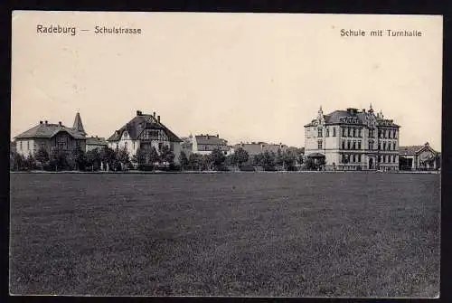55186 AK Radeburg Schulstrasse Schule mit Turnhalle 1912