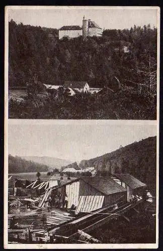 55239 AK Schloß Chatillon bei Cirey und Sägemühle 1915