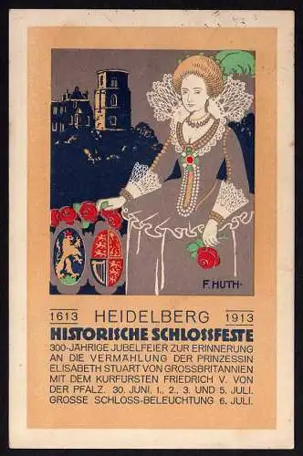 55310 AK Heidelberg 1913 Historische Schlossfeste Kostüm-Feste