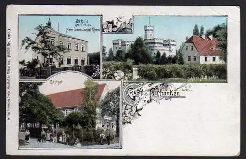 55169 AK Gasthof Altfranken Schule Schloss um 1910
