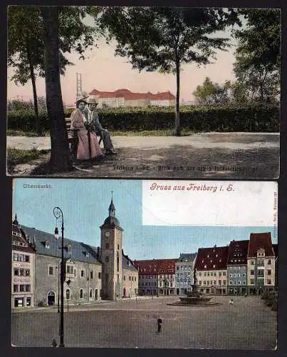 55241 2 AK Freiberg Sa. Obermarkt 1916 Infanteriekaserne 1910 (verwendet 1915)