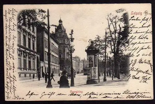 55246 AK Leipzig 1902 Georgiring Litfaßsäule