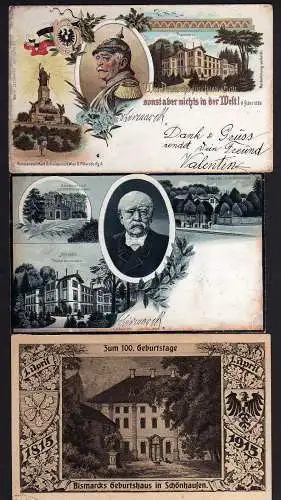 55416 3 AK Bismarck Schönhausen Friedrichsruh 1899 1918