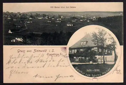 55293 AK Zinnwald i. S. Erzgebirge 1903 Gasthof zum Sächs. Reiter