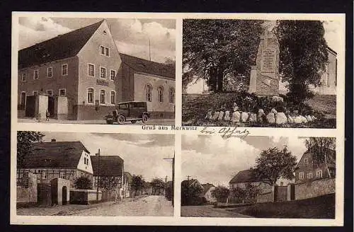 55180 AK Merkwitz b. Oschatz 1935 Gasthof Dorfstraßen Restaurant Restauration