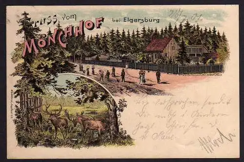 55044 AK Litho Mönchhof bei Elgersburg 1901