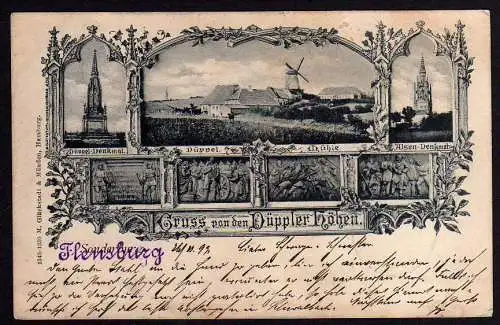 55012 AK Sonderburg 1899 Düppel Mühle Windmühle Mole Alsen Denkma Flensburg