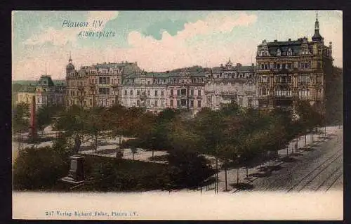 55355 AK Plauen i. V. Albertplatz um 1900