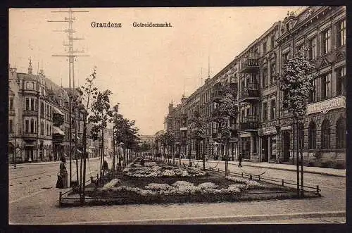 55348 AK Grudziadz Graudenz um 1920 Getreidemarkt