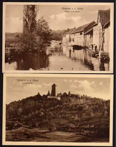 55616 2 AK Ostheim vor der Rhön Lichtenburg Partie an der Streu um 1925