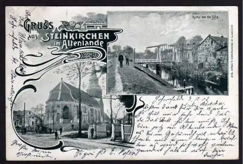 55660 AK Steinkirchen im Altenlande 1902 Partie v.d. Lühe