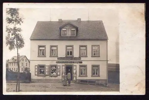 56052 AK Fotokarte bei Dresden Materialwarenhandlung Fritsch Uhlig 1908