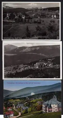 55630 3 AK Brückenberg Karpacz Gorny Riesengebirge 1933 1923 Schneekoppe