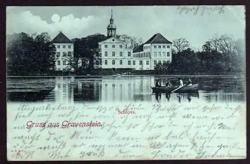 55653 AK Gravenstein Schloss 1906 Gråsten Bahnpost