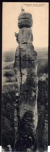 55568 Klapp AK Pfaffenstein Kletterer an der Barbarine 1920