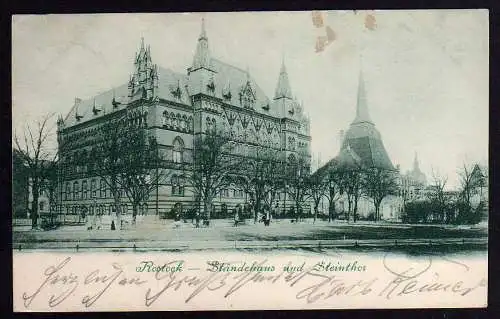 55862 AK Rostock 1902 Ständehaus und Steintor