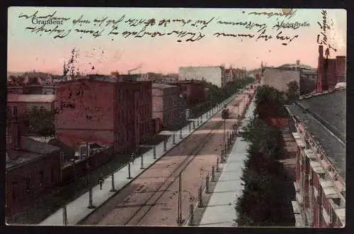 55815 AK Grudziadz Graudenz Lindenstraße Straßenbahn 1915