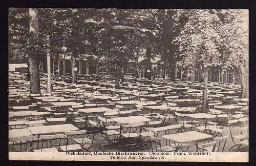 55499 AK Pichelsdorf Dt. Bierbrauerei Berlin Spandau 1918 Biergarten