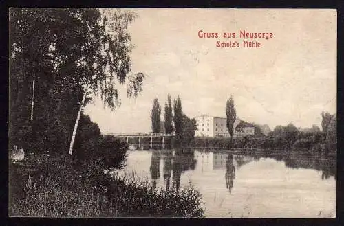 55548 AK Neusorge Drogoszow bei Lassoth Lasocice 1911 Scholz Mühle