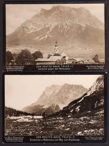 56708 2x Von Reutte n Telfs i. Tirol Lermos Wetterstein Seebensee 1898 Photoglob