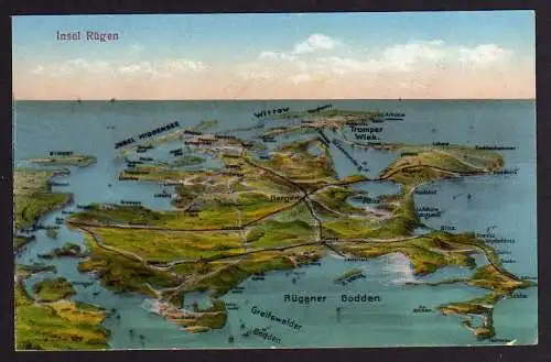 56690 AK Rügen Hiddensee Wittow Vilm Zicker Binz Lohme Stubbenkammer um 1920