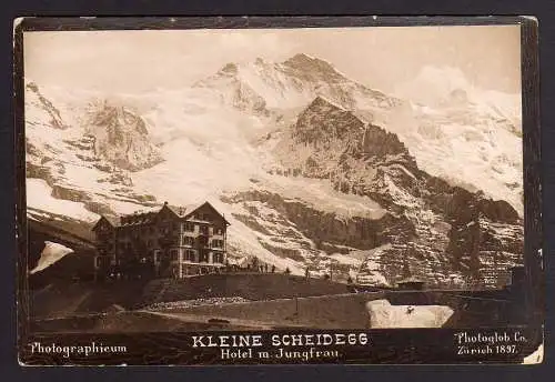 56705 Kleine Scheidegg Hotel mit Jungfrau 1897 Photoglob Zürich Photographicum