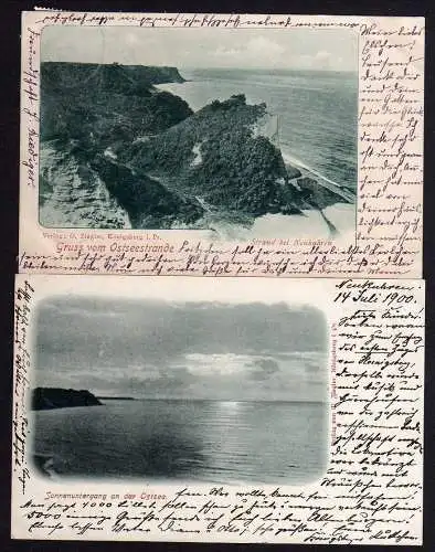 56610 AK Neukuhren Strand Sonnenuntergang a.d. Ostssee Verlag Königsberg i. Pr.