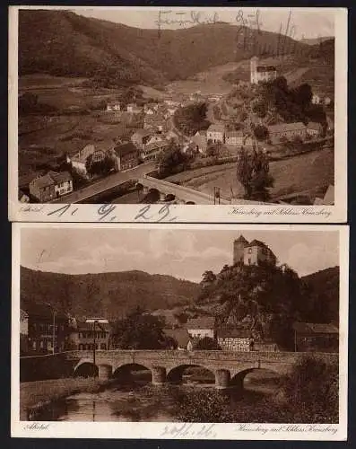 56258 2 AK Ahrtal Kreuzberg mit Schloss 1929 Altenahr