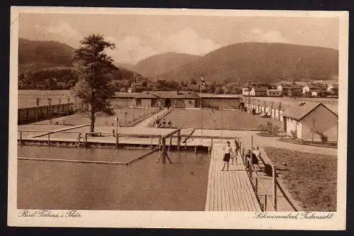 56553 AK Bad Tabarz Thür. Schwimmbad Teilansicht um 1930