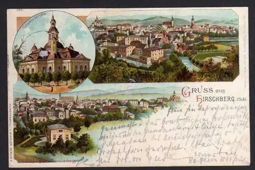 56510 AK Litho Hirschberg Schlesien Gnadenkirche Panorama 1898