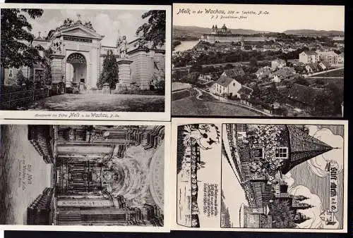 56582 4 AK Stift Melk Wachau Künstler Karte Kirche um 1910 1917