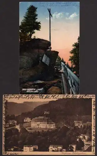 56826 2 AK Bad Landeck i. Schlesien Schollenstein 1920 Kaufmanns Erholungsheim