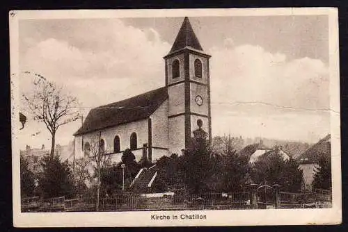 56810 AK Chatillon Kirche V ollbild 1915 Feldpost Falkenhausen